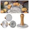 3 Pcs Diamond Zinc Alloy Cookie Making Mold Wooden Handle Cookie Making Mold  Kitchen