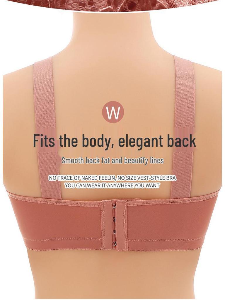 Кружевной бюстгальтер-бандо большого размера 2024 с боковой поддержкой – Минимизирует большую грудь для мам