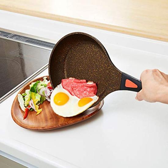 Сковорода для жарки мраморная индукционная мраморная для готовки готовки золото 1008847, покрытие, совместимая, 20см, отделка, 7-слойное покрытие, принадлежности, утварь, Aimedia,