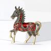 Unisex Rhinestone Horse Brooch Enamel Year of The Horse Brooch Elegant New Year's Accessories  Gift