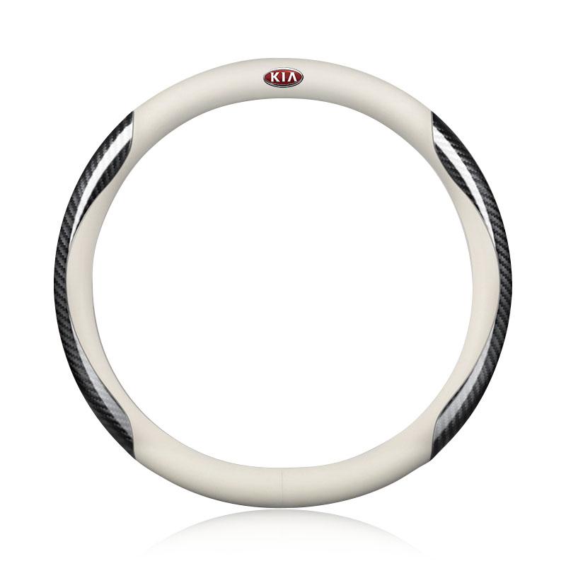 PU Carbon Fiber Leather Car Steering Wheel Cover Car Accessories For Kia Cerato