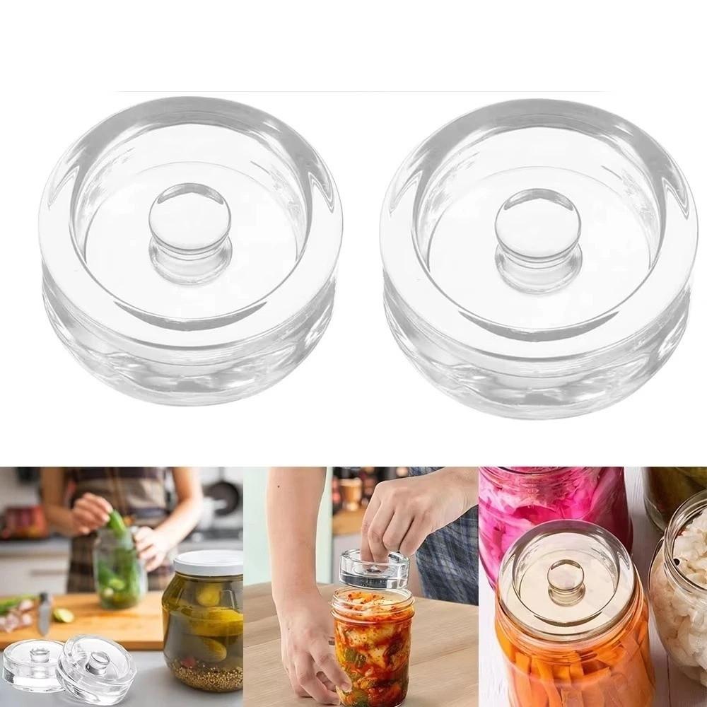 Heavy Fermentation Glass Weights Transparent Cheese Fermentation Lid Canning Weights Canning