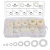 Wolfride 520-Piece Nylon Washers, Flat Washers, Sealing Washers, M2, M2.5, M3, M4, M5, M6, M8, M10, Insulating Nylon Insulating Flat Washers with Stor