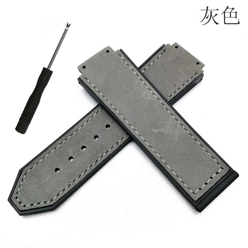 Сменные ремешки для Hublot Big Bang Classic Fusion 25 мм * 19 мм, пряжка 22 мм, матовый кожаный ремешок для часов, резиновый ремешок для часов