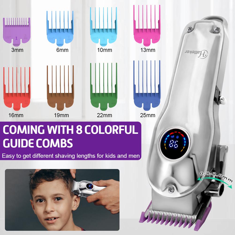 Hatteker Electric Trimmer  LCD Digital Display Cordless Haircut Kit with Professional Barber-Grade Cutting for Precision Shave Styling