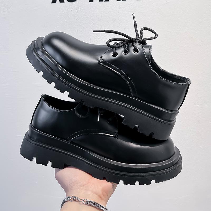 Туфли дерби мужские туфли Martin в британском стиле с круглым носком и большим носком туфли на платформе повседневные кожаные туфли 3236-A