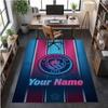 Crystal Velvet Rug Manchester City Print Custom Name Text Floor Mat Home Decor