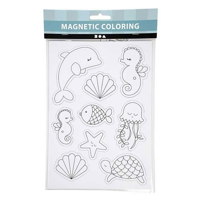 9 White Magnets To Decorate - Marine World