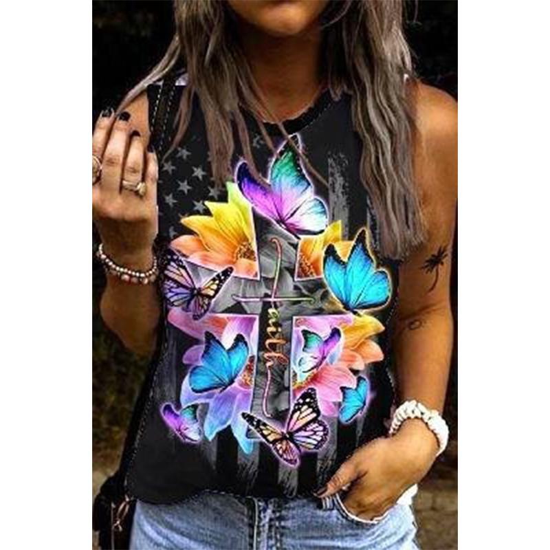 Футболка-майка с принтом «Tie Dye Floral 3D» для мамочек-футболок, новая женская уличная одежда, топы 2000 года, свободный жилет с открытыми плечами, женская майка без рукавов