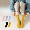 Female Autumn and Winter Pure Color Cotton Anti Odor Anti Pilling Tube Socks