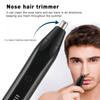 2-in-1 Electric Nose Hair & Eyebrow Trimmer - Rechargeable, Detachable Washable Head, 50-Day Battery Life