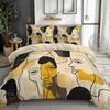 Human Face Comforter Cover Sets For Teens Lightweight Down Quilt Covers Abstract Shape Face Pattern Bedspread Cover No Comforter