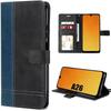 Protective Case - BOOLING - for Samsung Galaxy A26 5G - Synthetic Leather - Shockproof - Two-Tone Navy Blue/Black