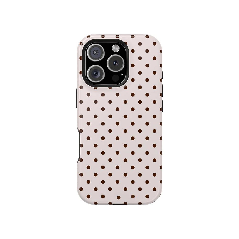 Роскошный чехол Clmj с какао-точками в горошек для iPhone 17 16 15 14 13 12 11 X XS XR Air Pro Max Plus Двухслойная задняя крышка