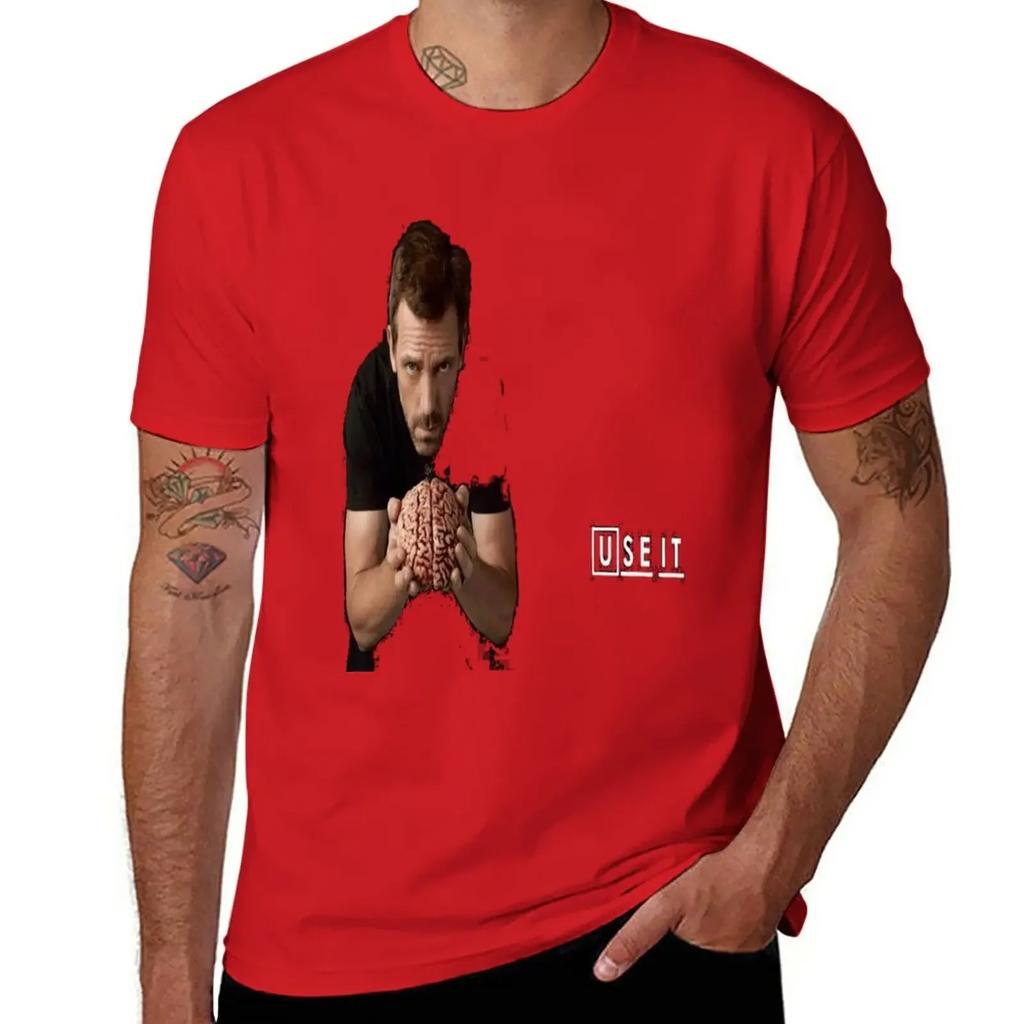 Dr House with brain T-Shirt sweat customizeds mens white t shirts