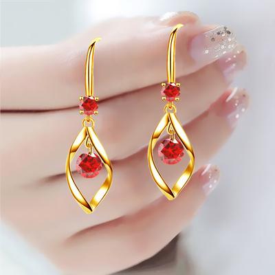 Серьги женские с инкрустацией бриллиантами, серьги-крючки длинные, для пожилых людей, с чувством темперамента