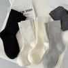 White Socks, Ladies' Pull-out Pile Socks, Mid-calf Combed Cotton Anti-pilling Socks, Spring and Autumn Trendy Simple Socks