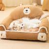 Brown Bear Pet Sofa Soft Warm Cat Couch Bed Multifunctional Dog Sofa Couch for Sleeping Relaxing Dog Bed Pet Sofa Dog Sofa Couch