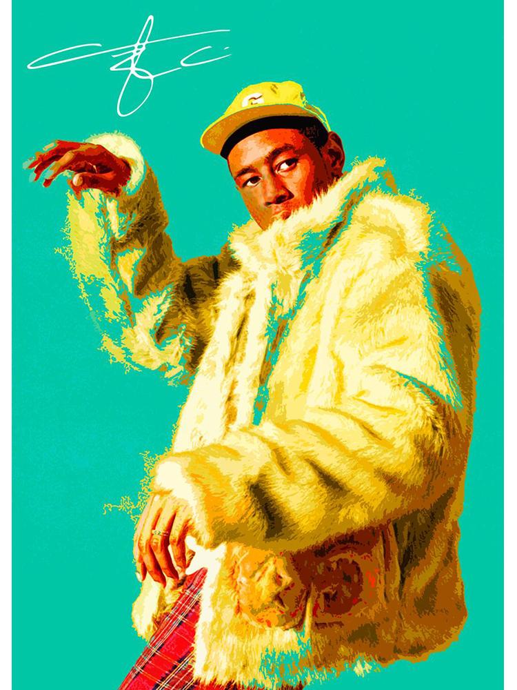 Рэпер Звезда Тайлер Создатель Цветочный мальчик Музыкальный постер Холст Картина Эстетическое настенное искусство для бара Кафе Комната Украшение дома