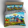 Sunny countryside scene Bedding Duvet cover sets Duvet covers Pillowcases gifts (1 * Duvet Cover 2 * Pillowcases, without duvet insert)