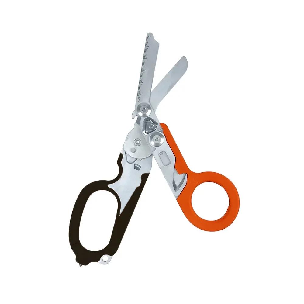 Multifunction Scissors Raptors First Aid Expert Tactical Stainless Steel Folding Scissors Outdoor Tool Combination Gadget