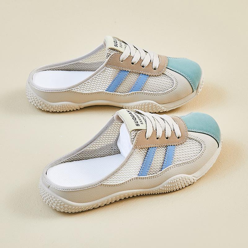 Новые летние белые туфли для студенток с полуподдержкой, толстой подошвой, усиленной сеткой, дышащие и повседневные