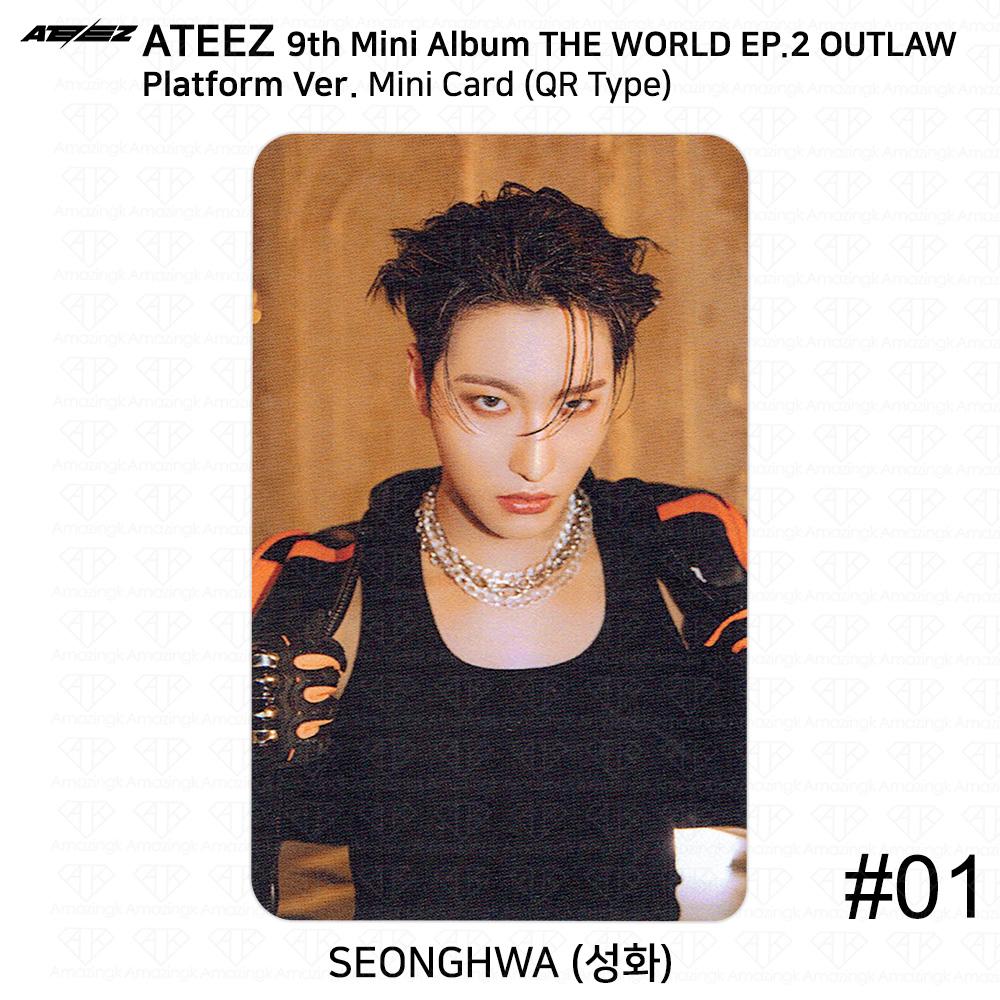 ATEEZ 9-й мини-альбом THE WORLD EP.2 OUTLAW Platform Ver QR Фотокарточка Изображение карты