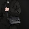 Men's Crossbody Bag Soft Leather Shoulder Bag Business Small Satchel Student Messenger Bag