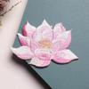 1Pcs Pink Blue Lotus Flowers Embroidered Patches Applique Clothing Patch Decoration