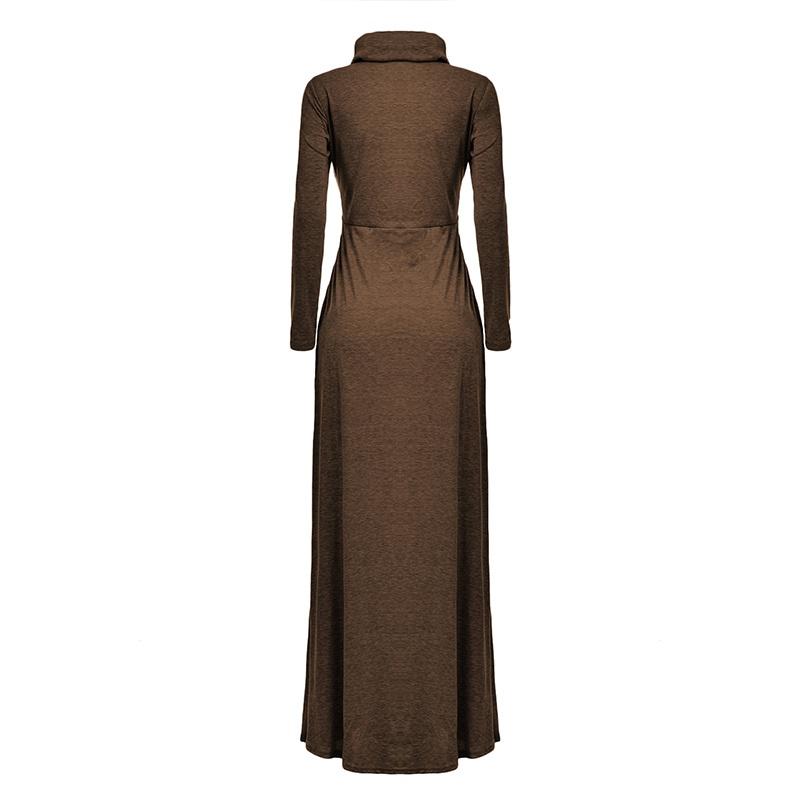 Autumn and Winter Women Plus Size Dress Casual Long Pullover Cotton Long Dress