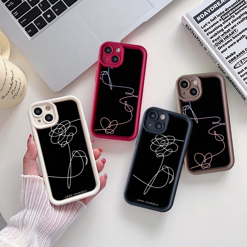 Sky Eye Ladder Phone Case for iPhone 15 14 13 12 11 Samsung A14 A15 A25 A24 S23 FE Huawei Honor 90 Angel Eye Soft Cover A18 Love Yourself Flower Art