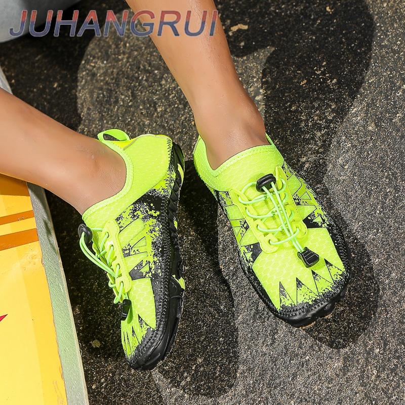 Мужские аквашузы Дышащая спортивная обувь Быстросохнущая Речные морские туфли Для ходьбы по воде Женские пляжные туфли для босой ходьбы Кроссовки Противоскользящие