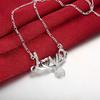 925 Stamped Silver Pretty LOVE Crystal Romantic Heart Pendant Necklace For Women Fashion Luxury Designer Jewelry Party Gift