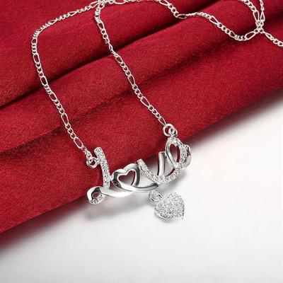 Ожерелье с подвеской в виде сердца из серебра 925 пробы с кристаллами Love для женщин, модные дизайнерские украшения класса люкс, подарок на вечеринку