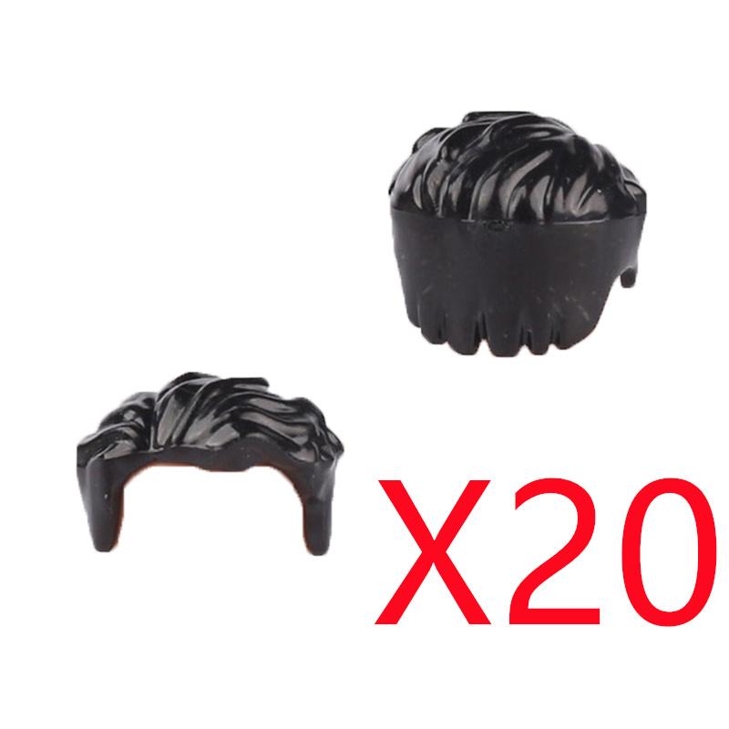 MOC Городские строительные блоки Части тела фигурок Креативные аксессуары Длинные волосы Коричневые Черные Золотые Мини-кирпичики Совместимая игрушка Подарок k030