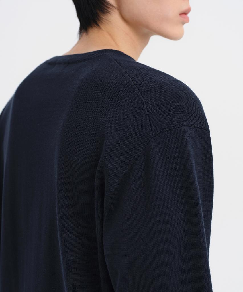 MUSINSA STANDARD Washable Supima Cotton Crew Neck Knit [Navy]