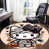 Halloween Hello Kitty Office Round Area Rug, Indoor Mat Suitable For Office,Bedroom Living Room Home Decor, Room Deco a0908122