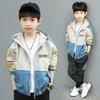 Boys' Student Hooded Jacket Printed Hooded Windproof Casual Jacket