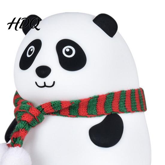 Ночник Panda Силиконовый светодиодный светильник Перезаряжаемая мультяшная прикроватная лампа с 7 цветами для детской комнаты Мягкий меняющий цвет Настольный для
