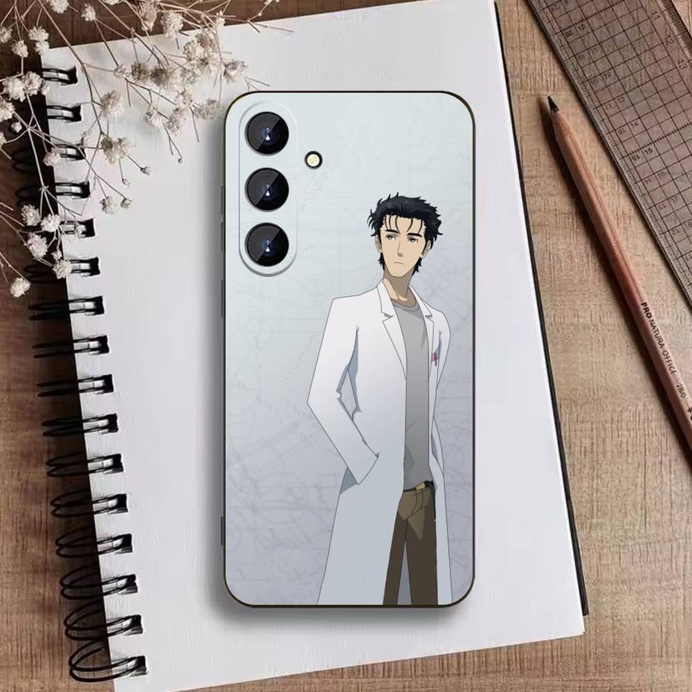 Чехол для телефона A-Okabe Rintaro STEINS DATE для Samsung Galaxy A73, 21, 22, 32, 71, 53, 52, 51, 80, 5G, Мягкий черный чехол
