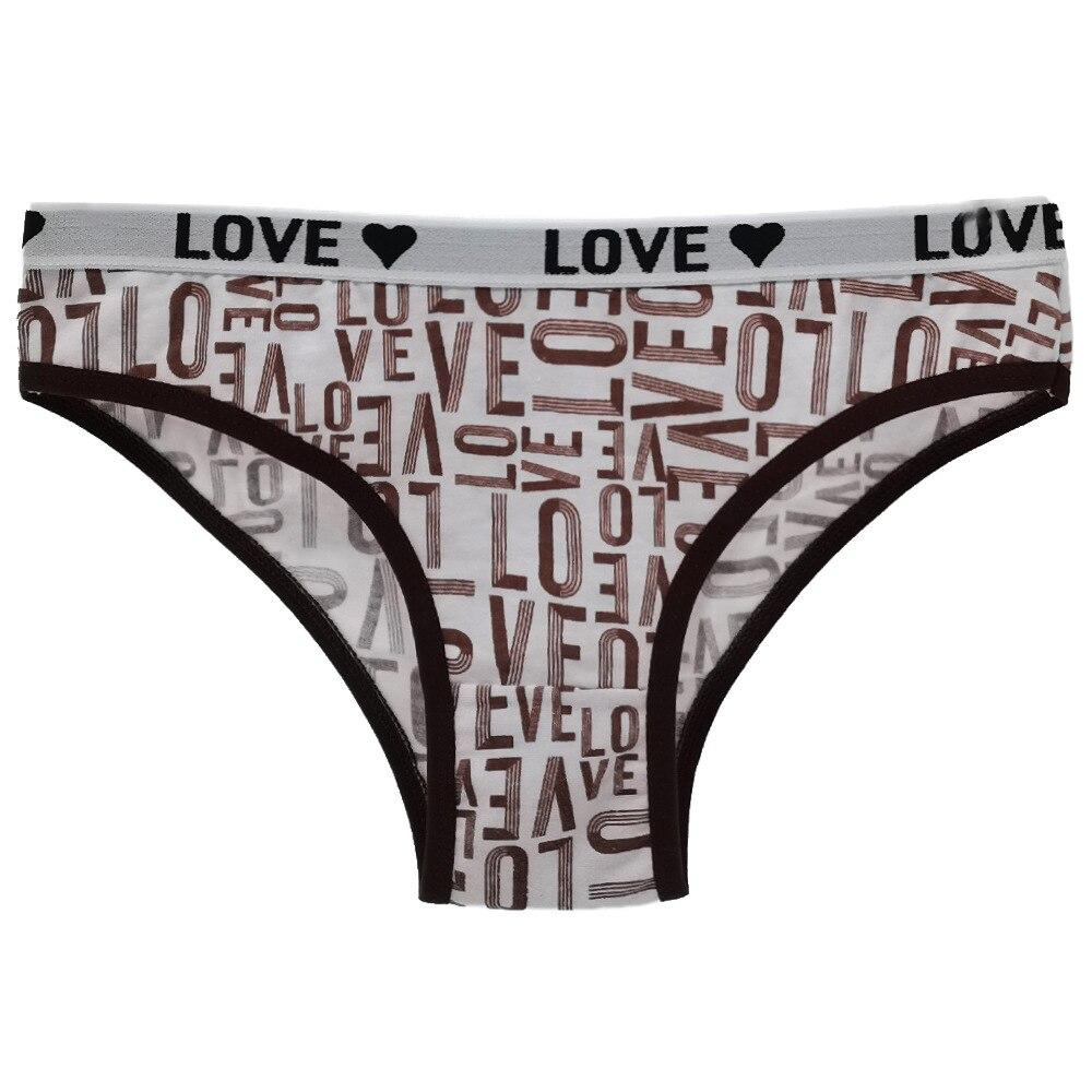 Women Underwear Panties Ladies Knickers LOVE Fashion Cotton Briefs Low Waisted Everyday Lingerie Lot 6 PCS