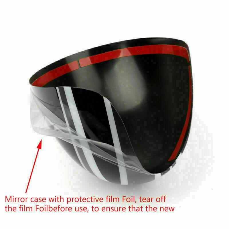 Black Checkered Pattern Rear View Mirror Cover For 14-21 BMW MINI Cooper F56 F55