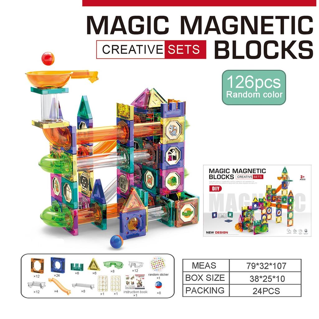 Слайд-шар магнитные детали строительные блоки интеллект собранный мальчик игрушка подарок