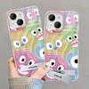 Applicable To Apple 15 Mobile Phone Case Iphone14 Cartoon Monster Stand 13pm Feather Yarn IMD Laser 12 Advanced 7/8