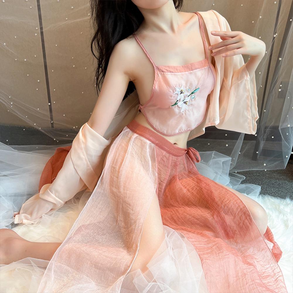 Sexy Lingerie Sexy Ancient Hanfu Republic of China Style Embroidered Pajamas Hot Uniform Seduction Suit