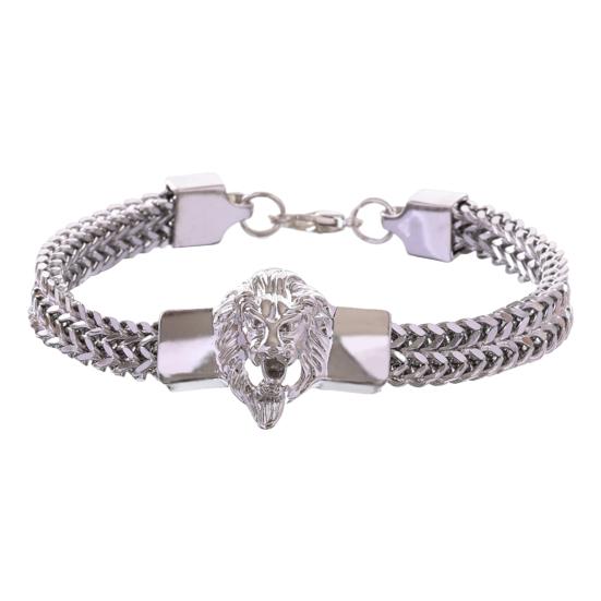 Мужской браслет с декором в виде льва, браслет в стиле хип-хоп, круглый, гладкий, тонкая работа, ювелирное изделие, подарок, наручный аксессуар