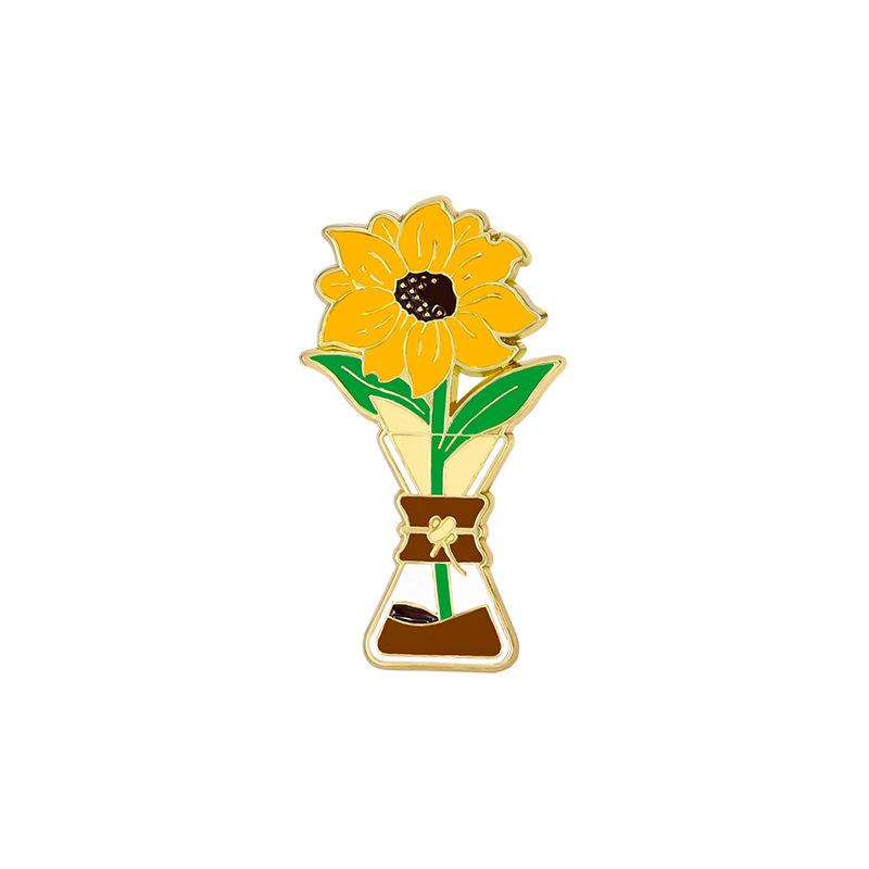 Potted Plant Pins Decorative Backpack Decor Enamel Pin Unique Flower Pins For Girls Accessories Clothing