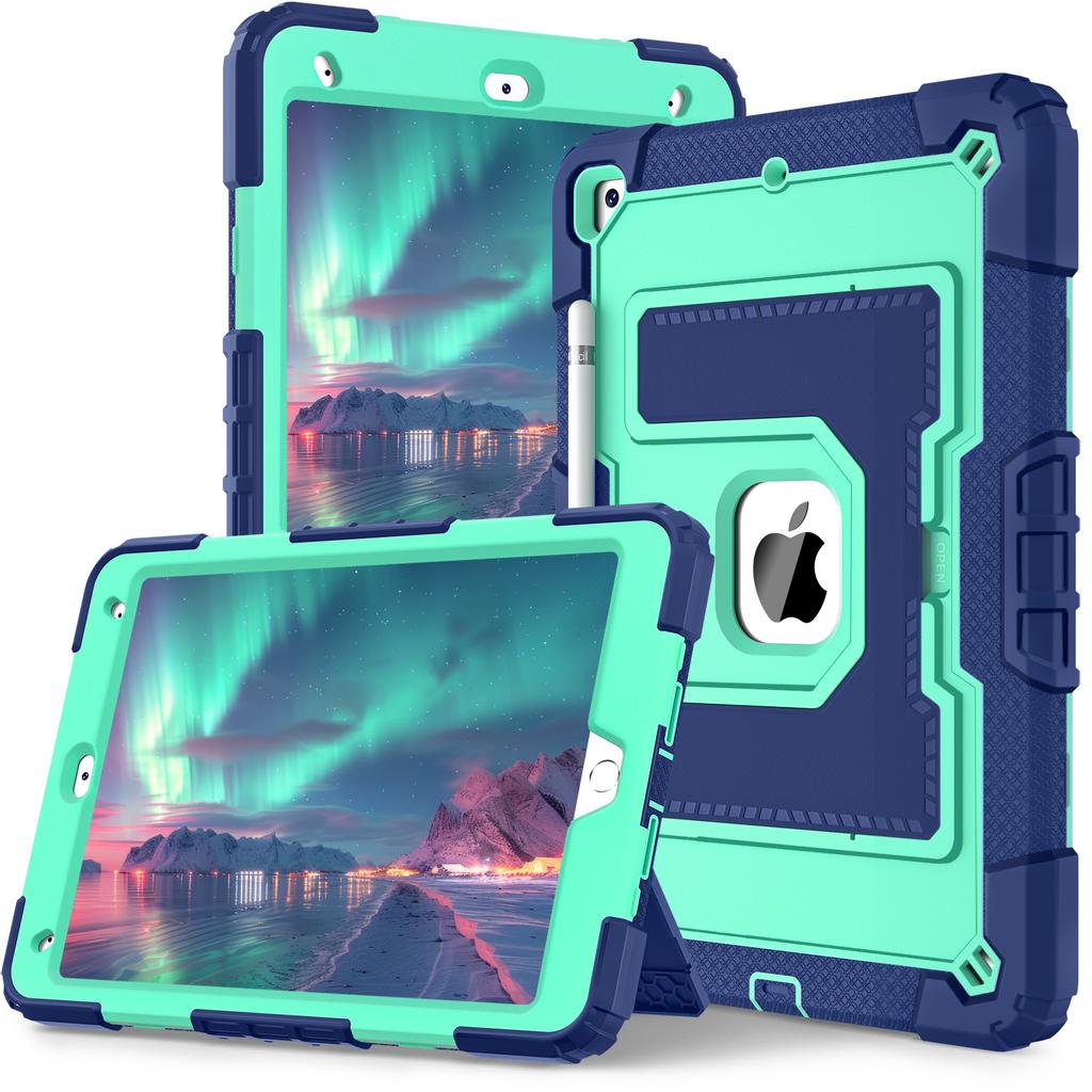 Tablet Case with Kickstand for iPad 10.2 (2021)/(2020)/(2019) Anti Drop PC+Silicone Cover