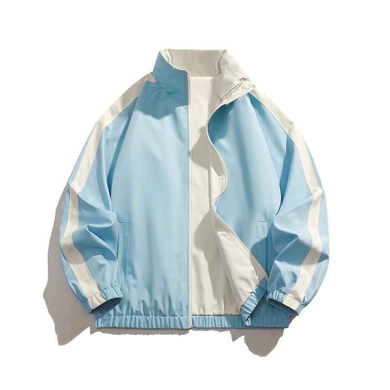 Куртка-группа со стойкой воротником, двусторонняя куртка, мужская, весенне-осенняя, в американском повседневном стиле, спортивная, свободного кроя