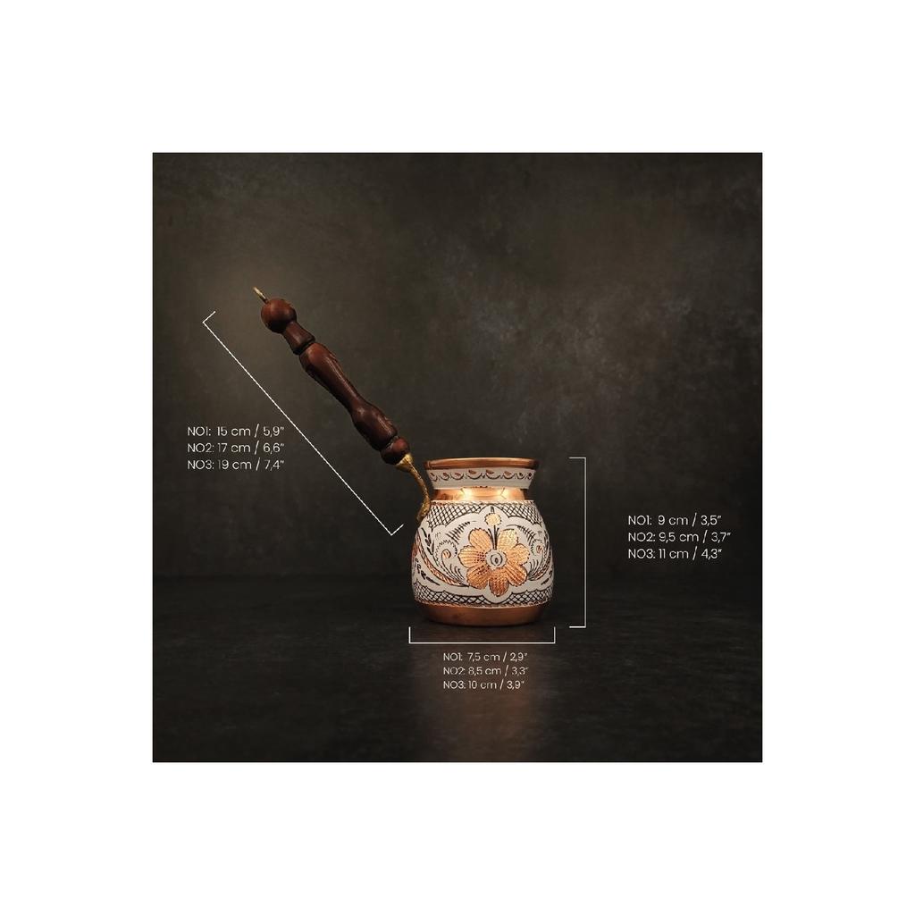 Толстый медный кофейник ручной работы с вышивкой на 6-7 человек